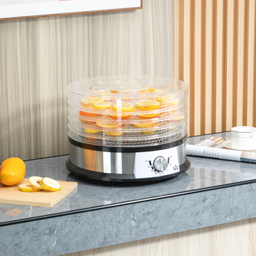 5 Tier Food Dehydrator 250W Stainless Steel Food Dryer 35–70°C Silver UK