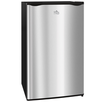 HOMCOM 91L Freestanding Under-Counter Mini Fridge w/ Salad Drawer, Silver