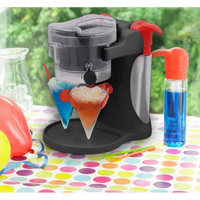 Neo Black Ice Snow Cone Slushy Maker Machine with 4 Cups & 2 Syrup Dispensers
