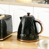 HOMCOM 1.7L Electric Kettle 3000W Fast Boil 360 Swivel Auto Shut-Off Black Pink