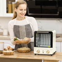 HOMCOM 15L Convection Mini Oven Toaster, 60–230°C Timer, Glass Door & Tray Kit