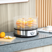 5 Tier Food Dehydrator 250W Stainless Steel Food Dryer 35–70°C Silver UK