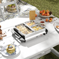 HOMCOM 6L Electric Food Warmer Buffet Server 70–95°C with Lids, Trays