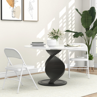 HOMCOM 2 Pack Padded Folding Chairs Cushioned Seat Metal Frame White PU Leather