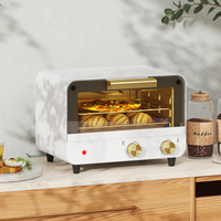 HOMCOM 12L Mini Toaster Oven 750W Countertop, Glass Door, White