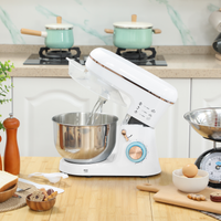 HOMCOM Electric Stand Mixer 5L 1400W Dough Hook Whisk Beater 6 Speed White