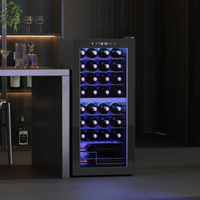 HOMCOM 86L Dual Zone Wine Cooler, Black, 5–18°C Touch Control, UV Glass Door