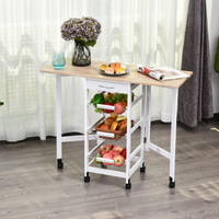 MDF Extendable Kitchen Island Trolley White