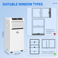 HOMCOM 1080W Portable Mobile Air Conditioner Dehumidifier Fan w RC 24hr Timer