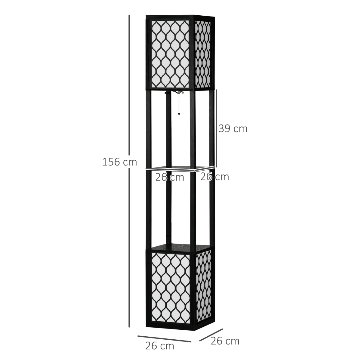 Floor Lamp with Shelves, 2 Light, Modern Standing Lamps for Living Room Bedroom