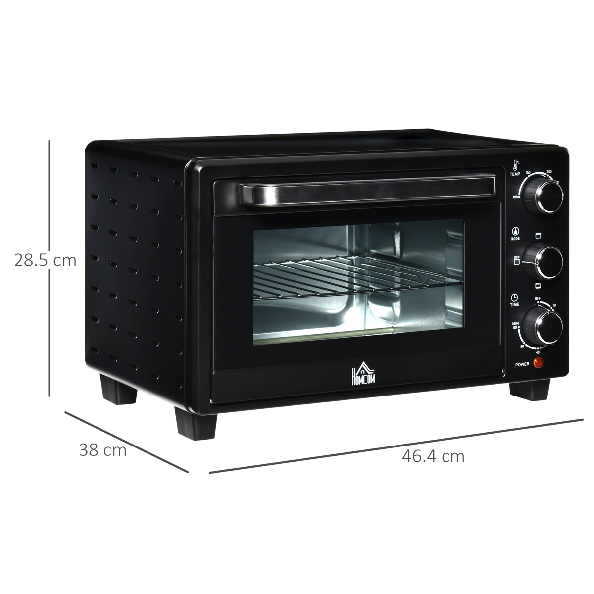 Mini Oven 21L 1400W, Grill Toaster Timer, 0-60min, Tray & Wire Rack