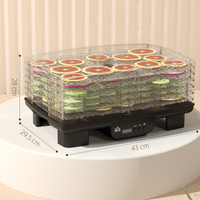 HOMCOM 6-Tray Food Dehydrator Machine, 40–70°C Fruit Meat Veg Dryer, Black