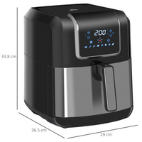 HOMCOM 1700W Air Fryer 6.5L Digital Timer LED Low Fat Rapid Air Fryer Oven