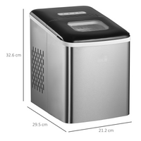 HOMCOM Portable Countertop Ice Maker Machine, Black, 9 Bullet Ice in 8 Min