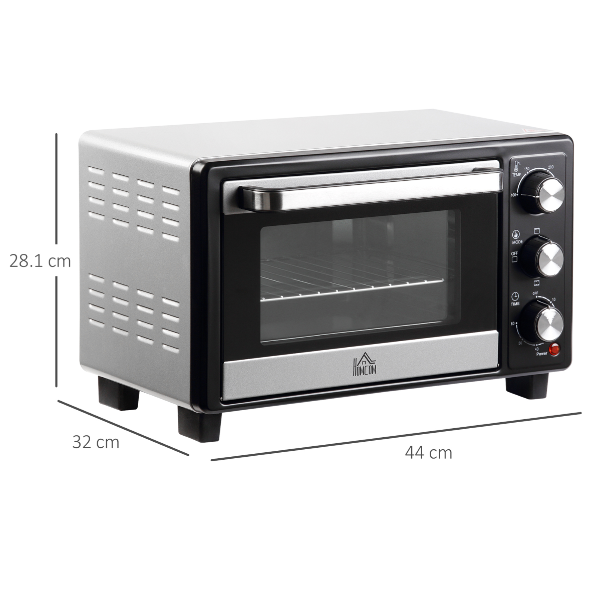 iHomeDirect 16L Mini Oven Toaster Oven with Grill Timer 1400W Adjustable Thermostat