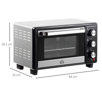 iHomeDirect 16L Mini Oven Toaster Oven with Grill Timer 1400W Adjustable Thermostat