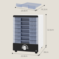 HOMCOM Food Dehydrator 7 Tray Stainless Steel Hot Air Dryer 40-70°C Fruit Meat White