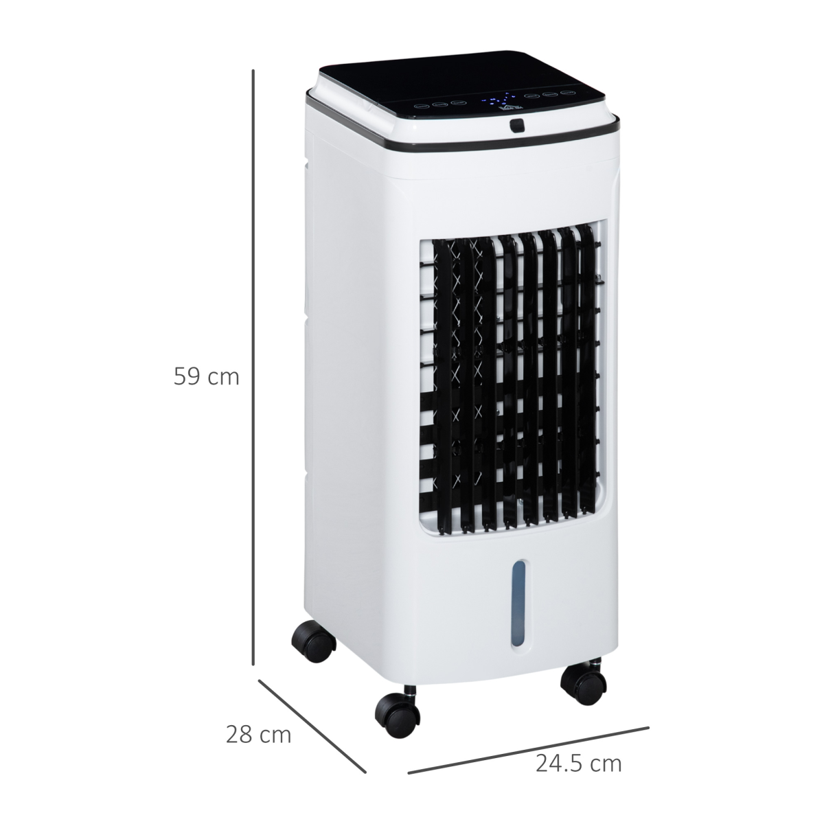 HOMCOM 3-in-1 Portable Air Cooler 4L Tank 7.5H Timer Remote White 25㎡