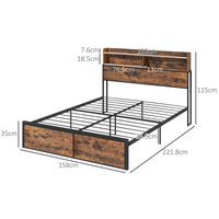 HOMCOM King Bed Frame 5.2FT with Storage Headboard & Under Bed Storage