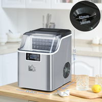 HOMCOM Countertop Ice Maker Machine, 20kg/24h, 3.2L LCD, Self-Clean, 20 Ice Cubes