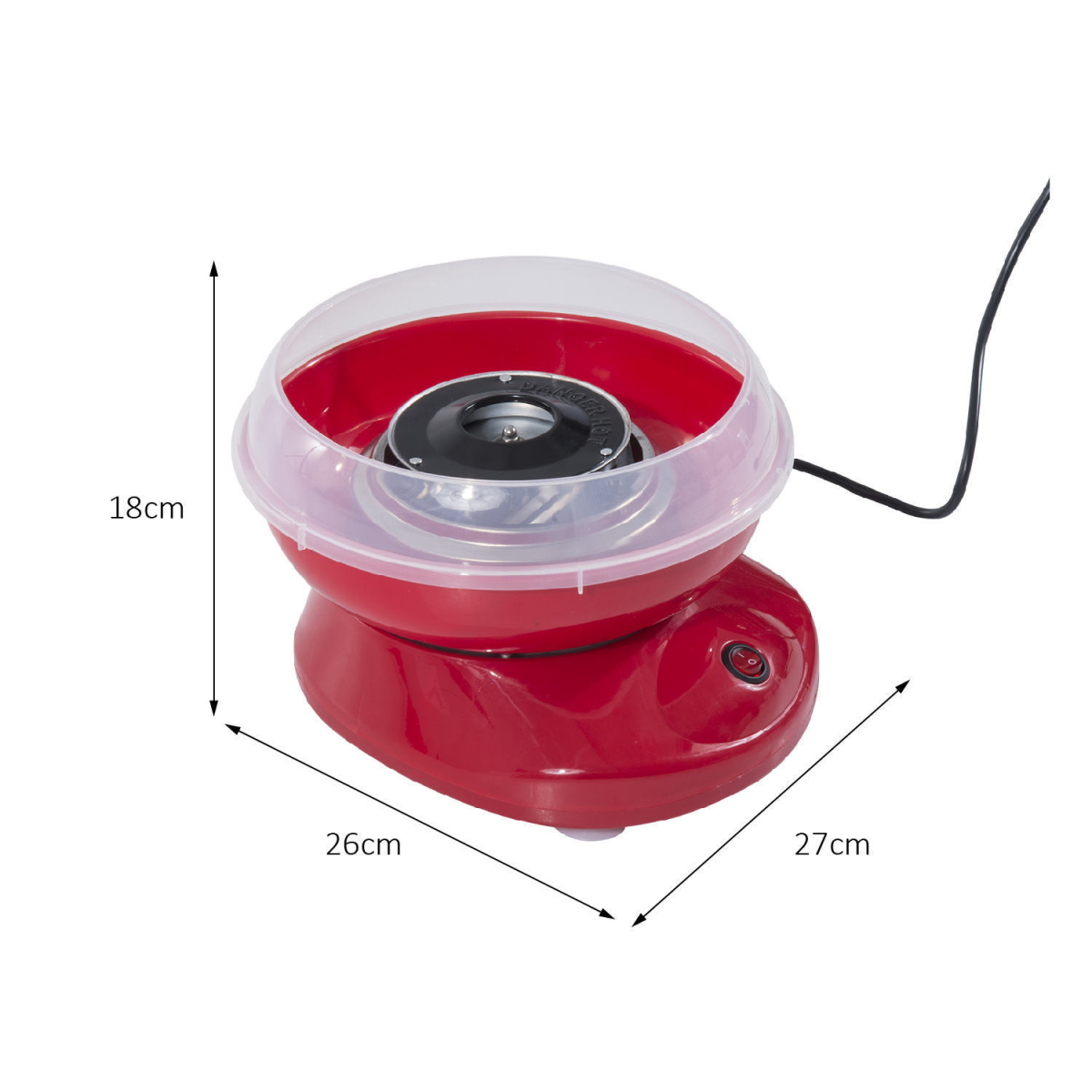 Candy Floss Machine 450W Red Stainless Steel 2 Quartz Tubes Party Treats UK