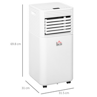 HOMCOM 9000BTU Portable Air Conditioner 4-in-1 Dehumidifier, Timer, Remote, R290