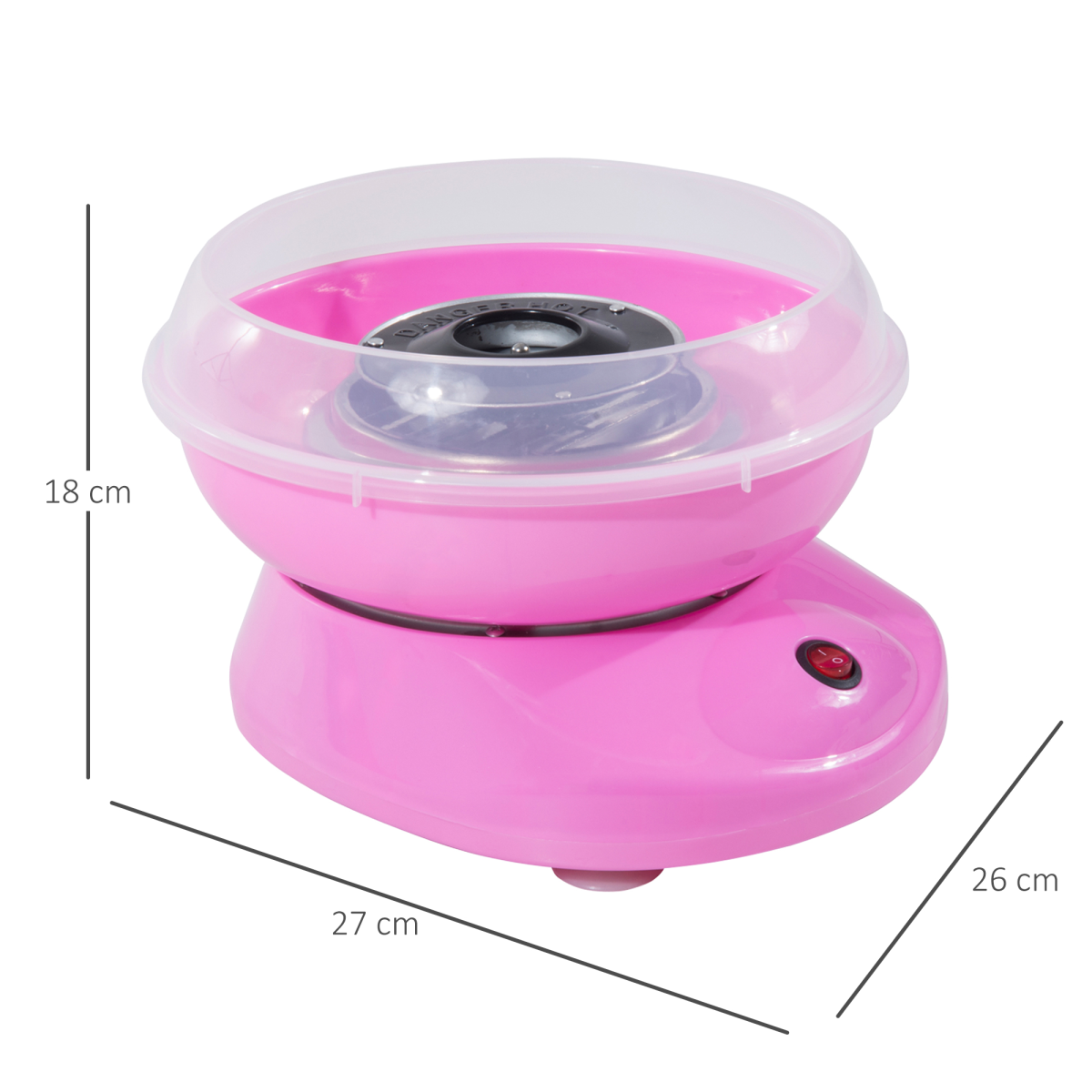 Candy Floss Machine 450W Pink Stainless Steel 2 Quartz Tubes Party Treats UK