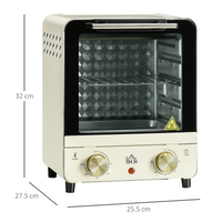 HOMCOM 15L Convection Mini Oven Toaster, 60–230°C Timer, Glass Door & Tray Kit
