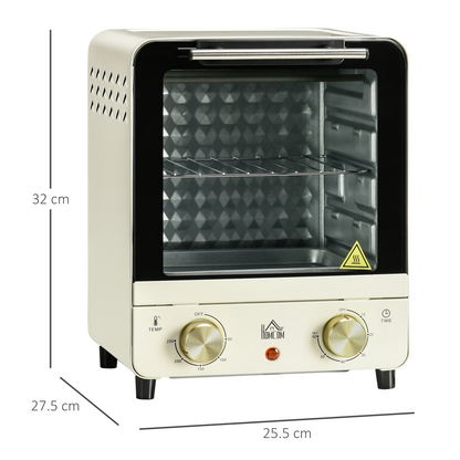 HOMCOM 15L Convection Mini Oven Toaster, 60–230°C Timer, Glass Door & Tray Kit