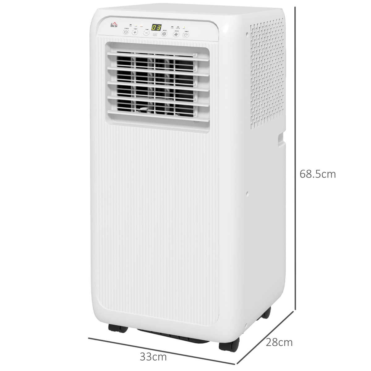 HOMCOM 9000BTU Portable Air Conditioner 20m² Dehumidifier Timer Remote White