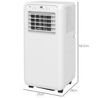 HOMCOM 9000BTU Portable Air Conditioner 20m² Dehumidifier Timer Remote White