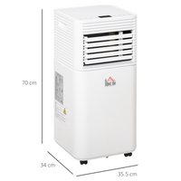 HOMCOM 7000BTU Portable Air Conditioner 4-in-1 Dehumidify Cool Fan Timer R290