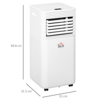 HOMCOM 9000BTU Portable Air Conditioner 4-in-1 Dehumidify Cooling LED Timer Remote