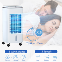 HOMCOM 3-in-1 Portable Air Cooler 4L Tank 7.5H Timer Remote White 25㎡