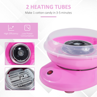 Candy Floss Machine 450W Pink Stainless Steel 2 Quartz Tubes Party Treats UK