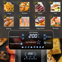 HOMCOM Air Fryer 4.5L 1500W Digital Touch, 8 Presets, Rapid Air, Timer