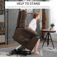 HOMCOM Heavy Duty Riser Recliner Lift Chair for Elderly, Remote, Brown 150kg