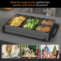 HOMCOM 4 Tray Electric Food Warmer Buffet Server Adjustable Temp 58-85°C 300W