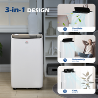 HOMCOM 14,000BTU Portable Air Conditioner AC, Remote, Timer, Dehumidify, Fan