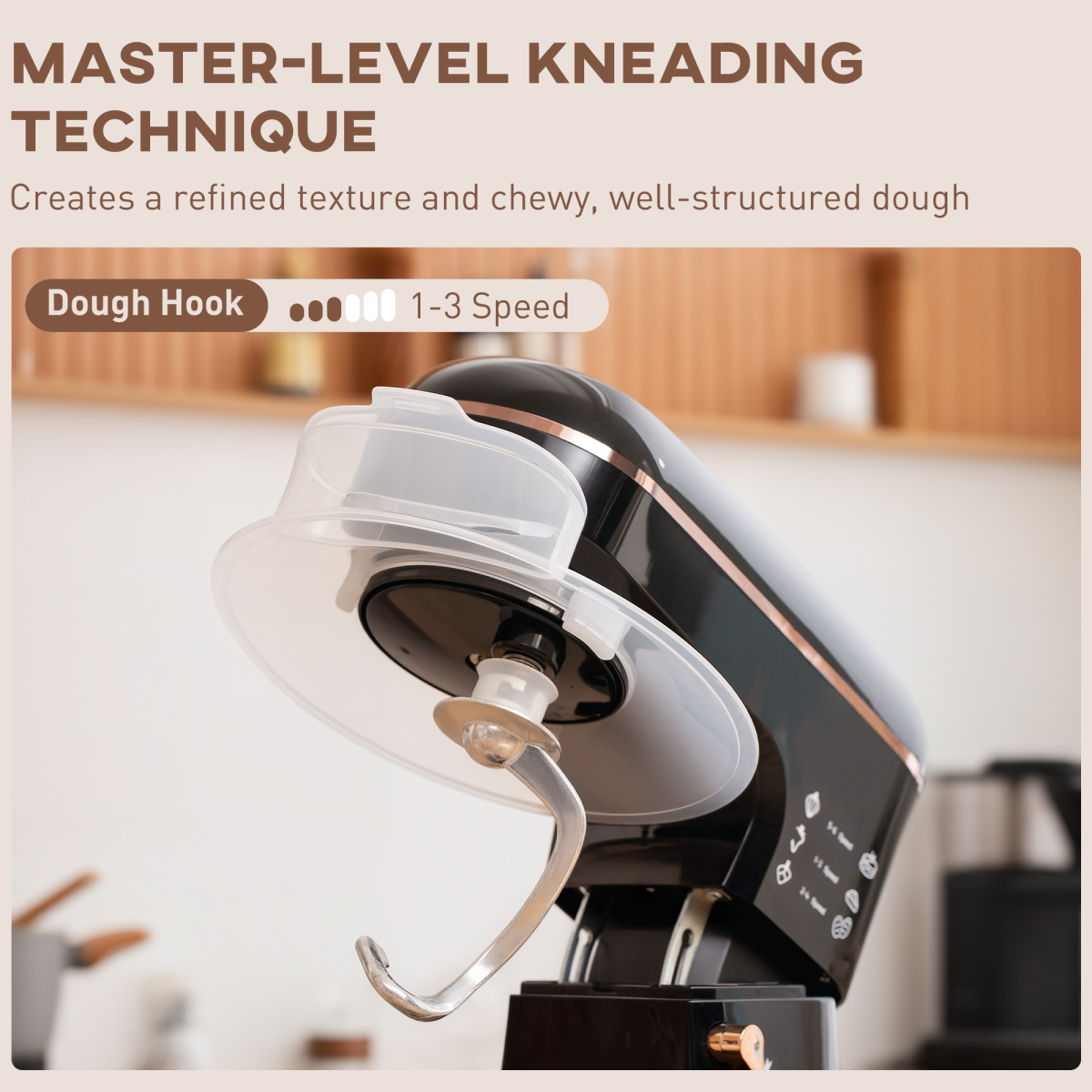 1400W Stand Mixer 5L Stainless Steel Bowl 6 Speed Pulse Tilt-Head Black
