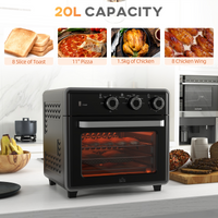 HOMCOM 20L Air Fryer Oven Mini Countertop Convection Oven 1400W Black