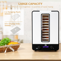 11 Tray Food Dehydrator 550W Adjustable Temp 40-70° Timer 1-48h Jerky Dryer