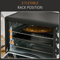 Mini Oven 21L 1400W, Grill Toaster Timer, 0-60min, Tray & Wire Rack