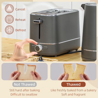 HOMCOM 1.7L 3000W Electric Kettle & 2-Slice Toaster Set Grey Auto Shut-Off