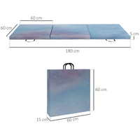 HOMCOM 6FT Foldable Gymnastics Mat, Tri-Fold 2" Thick Crash Mat, Blue