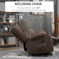 HOMCOM Heavy Duty Riser Recliner Lift Chair for Elderly, Remote, Brown 150kg