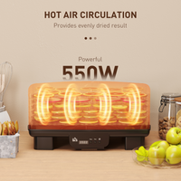 HOMCOM 6-Tray Food Dehydrator Machine, 40–70°C Fruit Meat Veg Dryer, Black