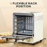 HOMCOM 15L Convection Mini Oven Toaster, 60–230°C Timer, Glass Door & Tray Kit