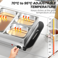 HOMCOM 6L Electric Food Warmer Buffet Server 70–95°C with Lids, Trays