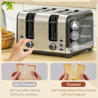 HOMCOM 1.7L 3000W Kettle & 4-Slice Toaster Set with Fast Boil, Black